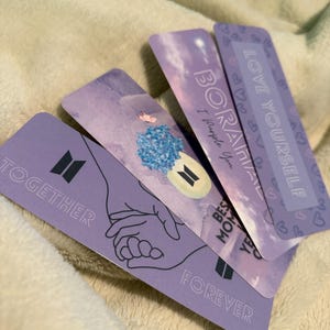 BTS Inspired Bookmarks | Love Yourself, Borahae, yet to Come, BTS