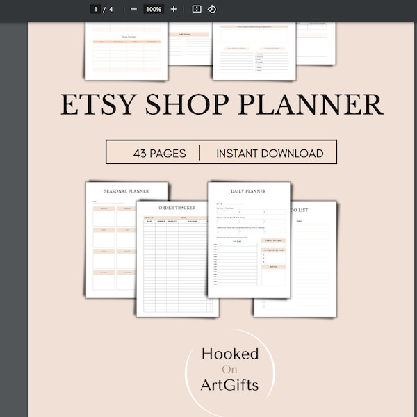 Etsy Shop Planner Printable | Digital Business Planner | Sell on Etsy ...