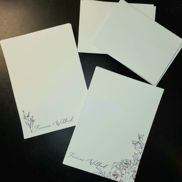 Elegant Pencil Drawn Branch Custom Letter Writing Stationery Set ...