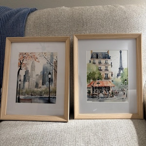 パリの絵画 エッフェル塔 水彩画 アートプリント パリの風景イラスト 