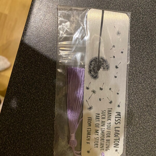 Personalised Teacher Bookmark With Tassel / Gift for Him or Her / Thank ...