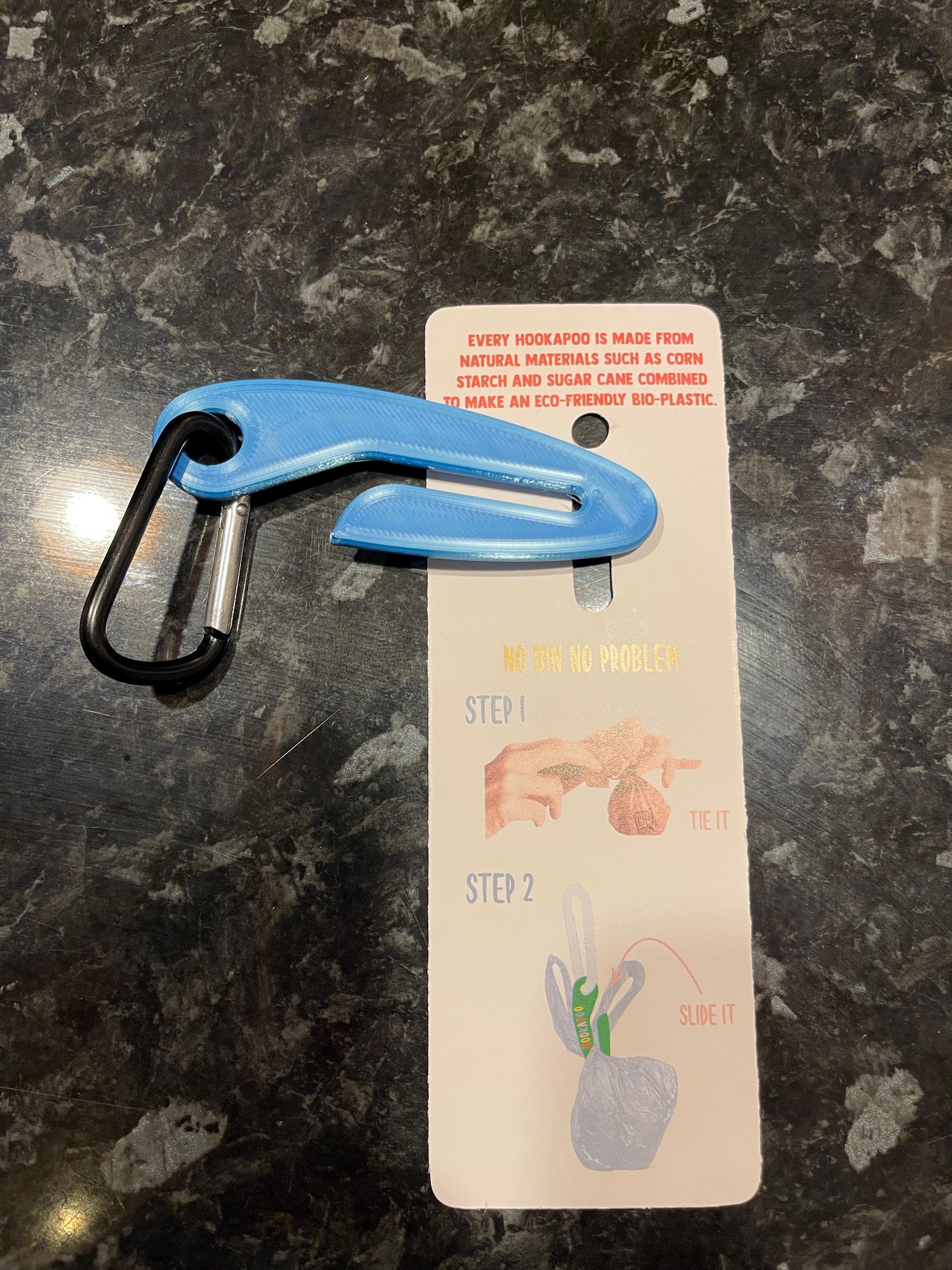 Hookapoo Dog Poop Bag Carrier Dog Poo Holder Clip on Hands free Sustainable Pink and Blue, Poo Hook