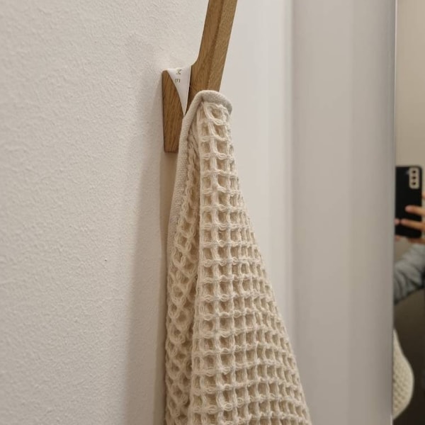Bathroom Wooden Hooks, Decorative Wall Towels Hooks, Wall Mount, Modern ...