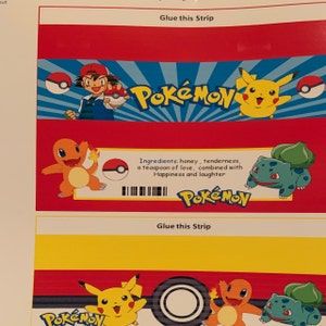 Pokemon candy wrappers Printable Pokemon wrappers Pokemon | Etsy