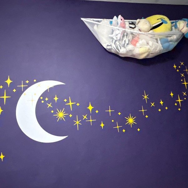 Moon and Stars Vinyl Decal – Nursery Wall Stickers - Etsy