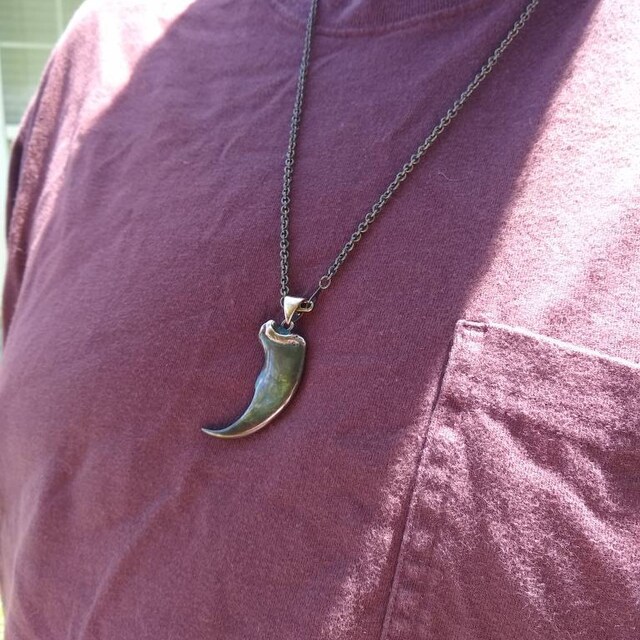 Two Tone Bear Claw Pendant Necklace - Solid Cast Bronze