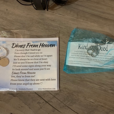Dimes From Heaven Poem by K. Plunkett Keychain Gift Loss, Loved One ...