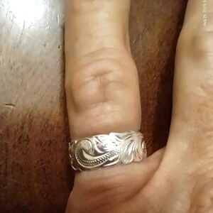 thumbnail image 2 of 14mm Solid 925 Sterling Silver Hawaiian Scrolls Ring – 12mm Face, 11.83ct CZ – French Mount – Unbranded 2 of 6