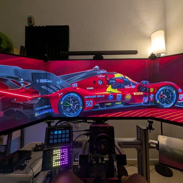 Triple Monitor Bezel Free Kit, Sim Racing & Flight Simulators - Flat or ...