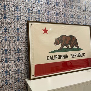 100% Cotton, Natural Canvas, California Republic State Bear Flag