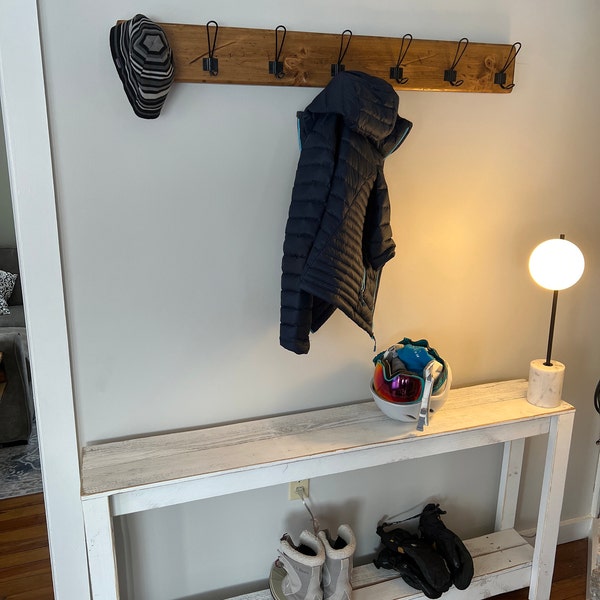 Rustic Farmhouse Coat Rack Distressed Wood, Entryway Organizer ...