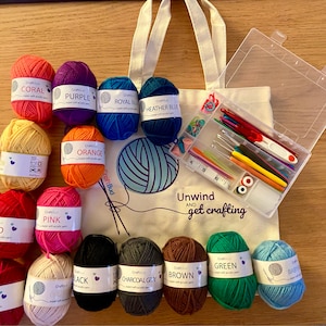 Mnuizu 105 Piece Crochet Kit, Crochet Hooks Yarn Set, Knitting Kit,  Knitting Accessories Set,Includes Complete Crochet Accessories-Perfect  Crochet