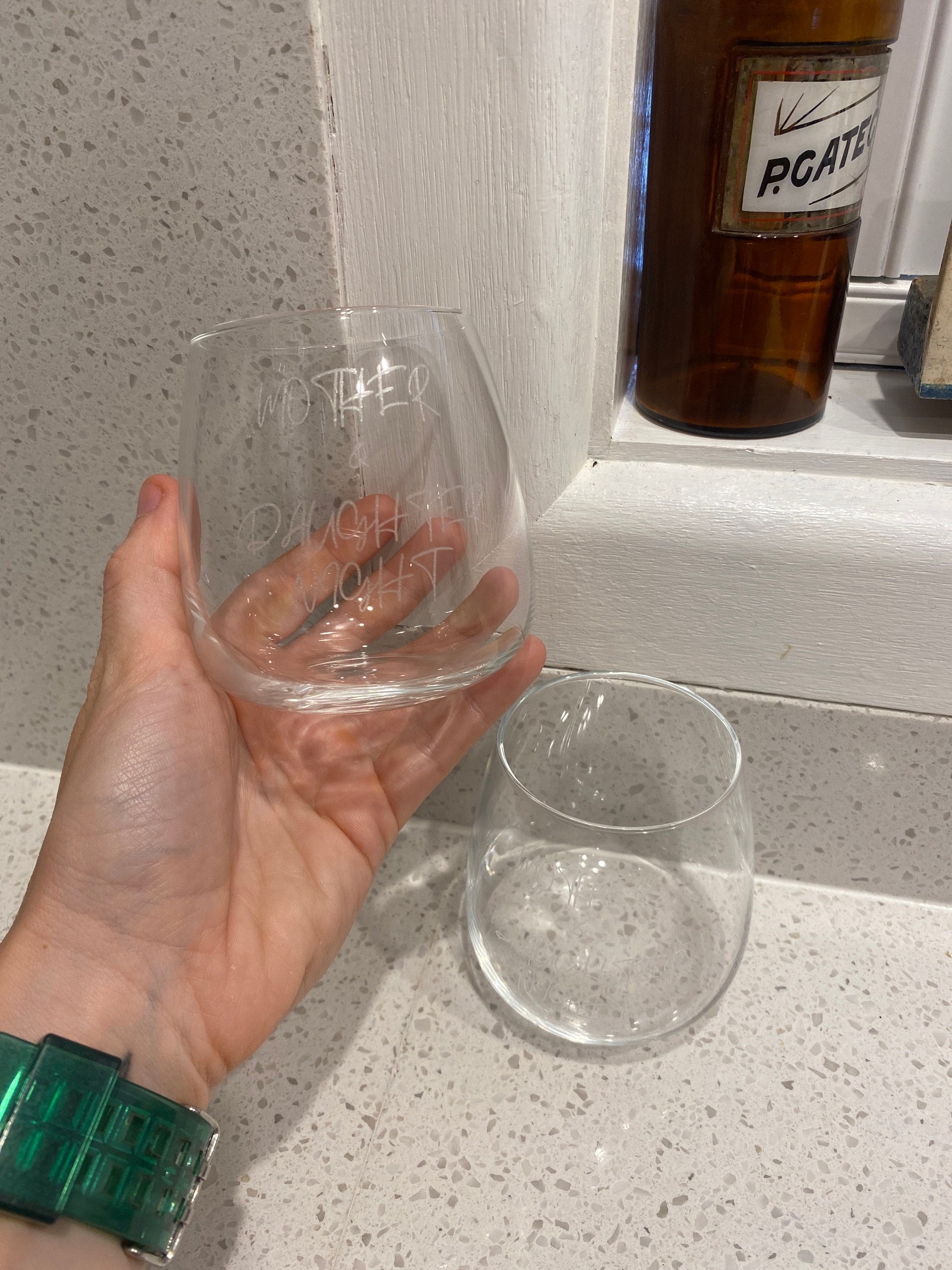 Personalised 360ml Glass, Laser Engraved Cocktail Soft Drink/ Wine Whiskey Glasses, Corporate Housewarming Wedding Bridesmaid Groomsmen Gift