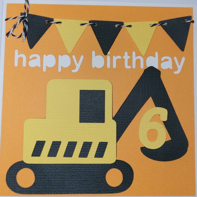 Little Construction Truck Birthday Card, Digger, Happy Birthday
