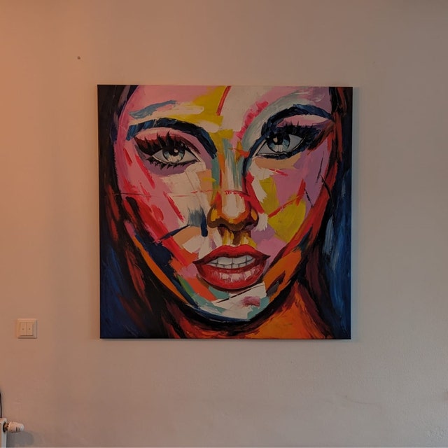 100 Cm X 100 Cm Original XXL Acrylic Painting, Large Canvas