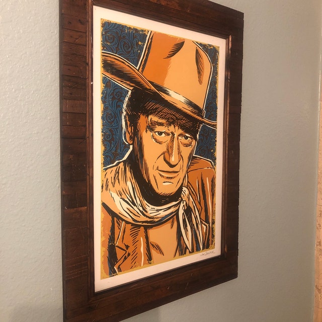 Photo Dédicacée De John Wayne - Impression D'Art Encadrée Western Pour Salle De Séjour