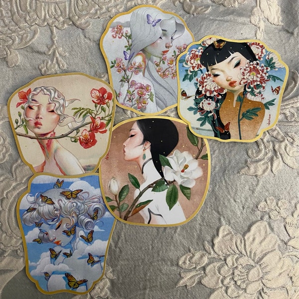 Golden Fan - Sticker Set - Etsy