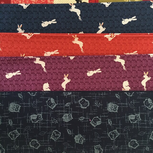 Sevenberry Bunnies and Waves Japanese Cotton Fabric 88227-4