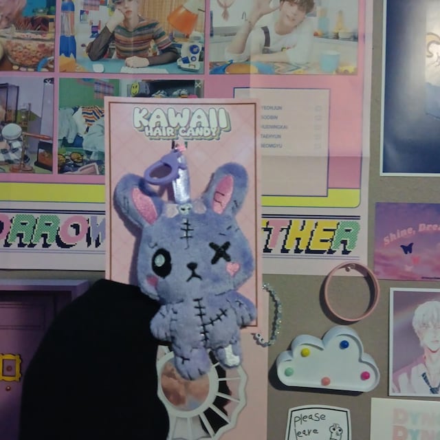 Dead Bunny Plush Bag Charm Keychain, Gurokawa Halloween Undead