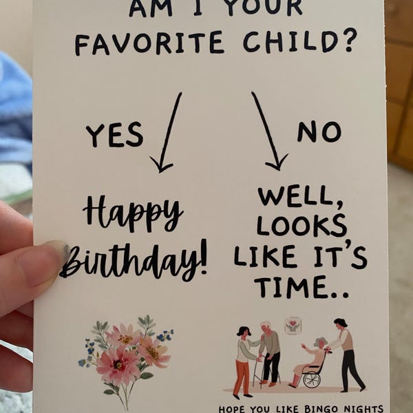 Am I Your Favorite Child?, Funny Mom Birthday Day Card for Mom, Nursing ...
