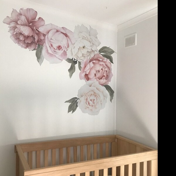 Peony & Rose Individual Wall Decals - Etsy