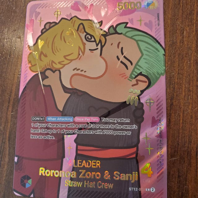ST12-001 Custom Leader Card Blue Green Zoro Sanji OP TCG - Etsy