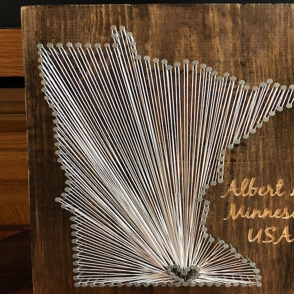 Minnesota String Art Map, Rustic Home Decor, Personalized Gift - Etsy