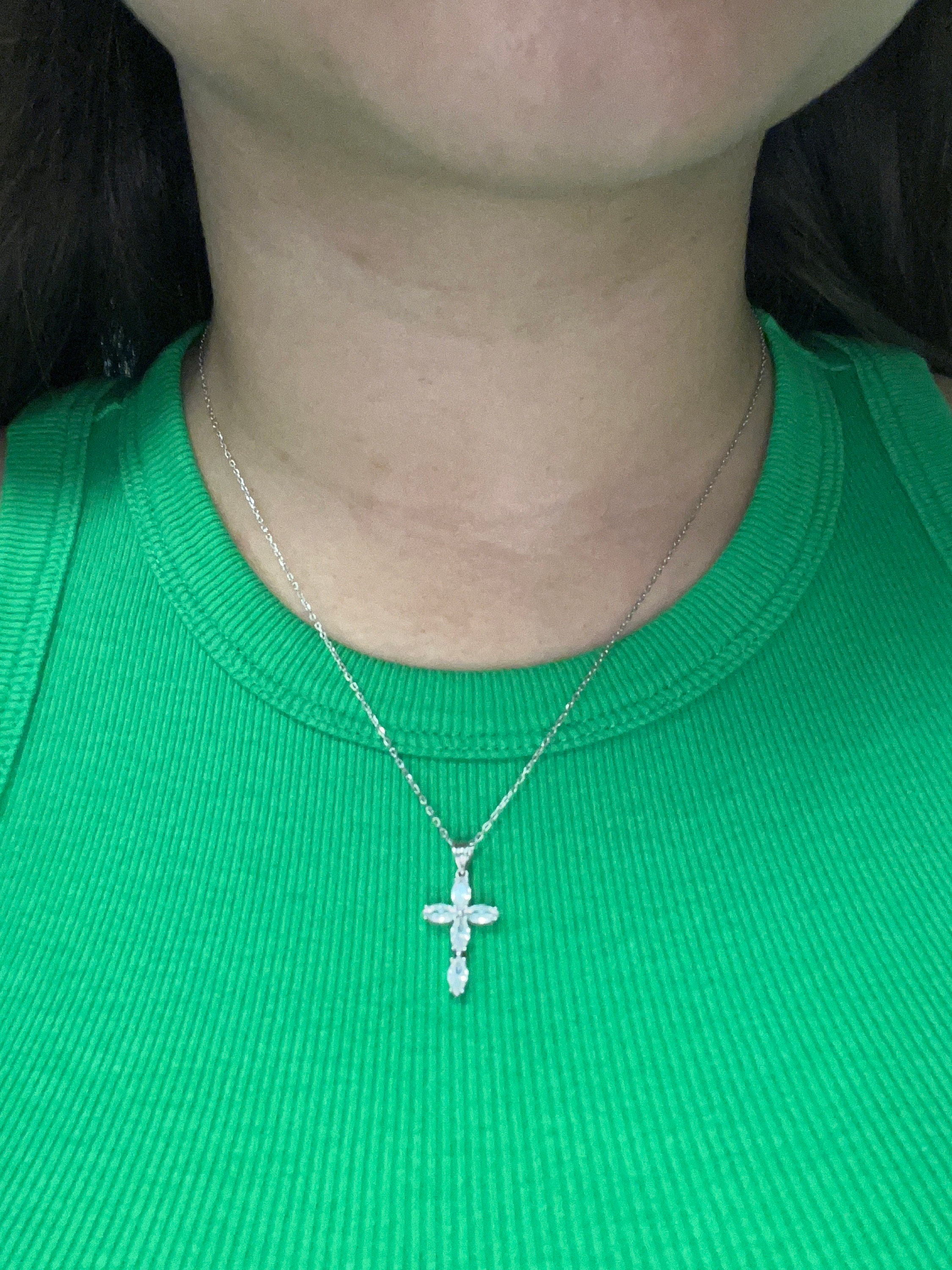 Sterling Silver Cross Necklace, Dainty Cross Pendant, Cubic Zirconia Cross Necklace, Gift Cross Pendant, Religious Charms, Christian Gifts
