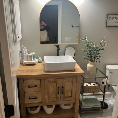 Custom Double Sink Bathroom Vanity Handmade, , Premium Hardware, Free ...