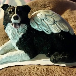 Border Collie Angel Statue Concrete Dog Memorial Border | Etsy