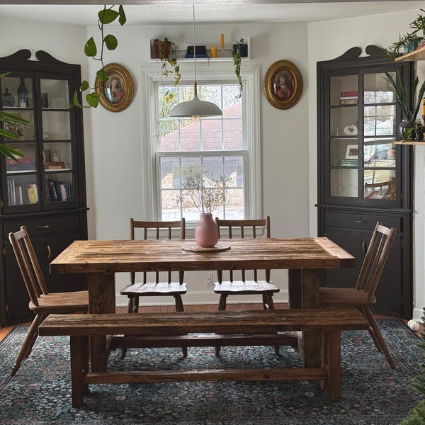 Handmade Reclaimed Wood Dining Table: Rustic Farmhouse Kitchen Table - Etsy
