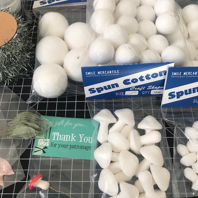 75 Spun Cotton Balls ø 18 mm • Ship Free Small Pack