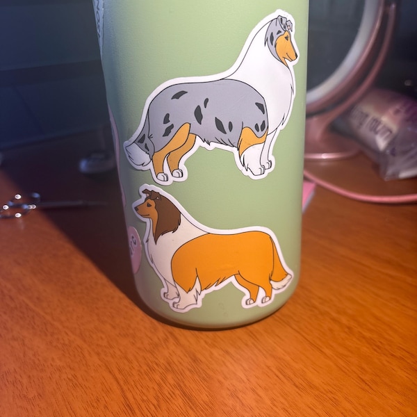 Rough Collie Blue Merle and Black Tri Vinyl Stickers - Etsy