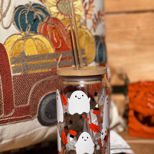 Cute Ghosts 16oz Libbey Glass Can Wrap - Halloween SVG Digital Download ...