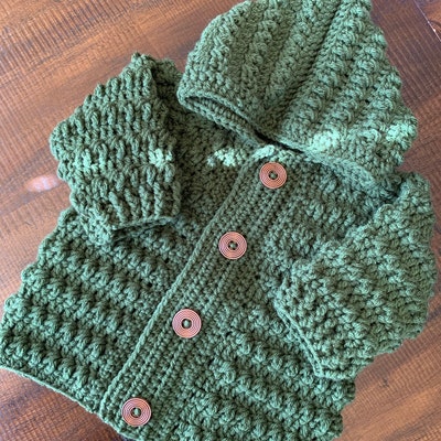 Crochet Pattern Childrens Hoodie Cardigan Newborn to 5 Years - Etsy