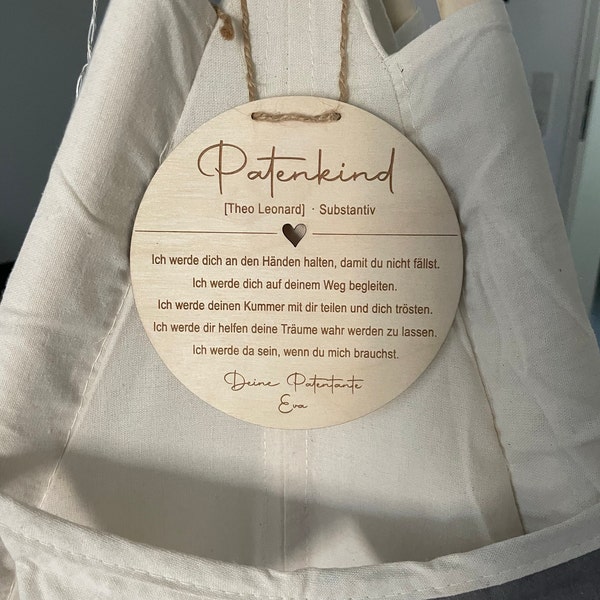 Geschenk Vom Patenkind An Patentante Basteln Personalisiertes Holzschild für das Patenkind - Geschenk Taufe