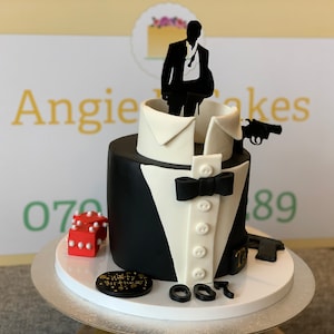 Personalised James Bond 007 Action Celebration Cake Topper - Acrylic