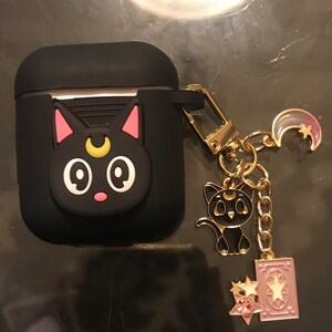 Sailor moon luna cat airpod casekeyholder set kawaii cute Sailor moon luna cat airpod casekeyholder set kawaii cute