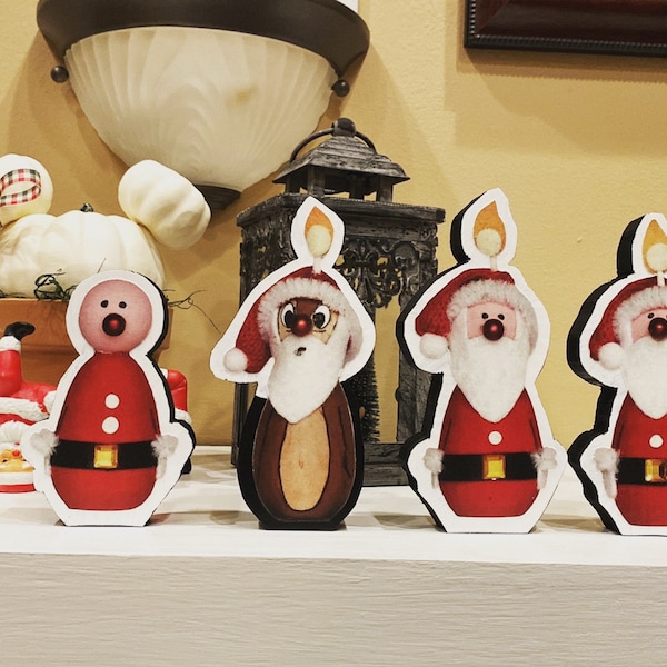 Disney Chip and Dale Mischief Santa Candle Set Vintage Cartoon