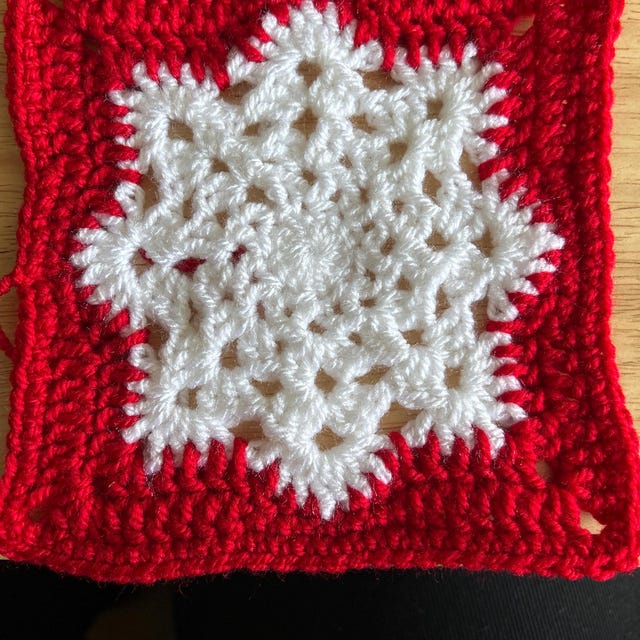 Snowflake Granny Square Crochet Blanket Pattern PDF | Vintage