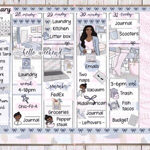 Printable Vertical Weekly Planner Sticker Kit Seance Foil Ready ...