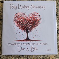 Personalised Ruby 40th Wedding Anniversary Card - Etsy UK