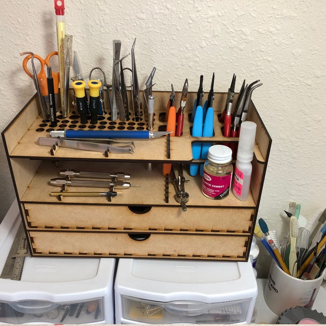 TTG Modular Hobby Brush & Tools Organizer and 2 Drawer Unit 