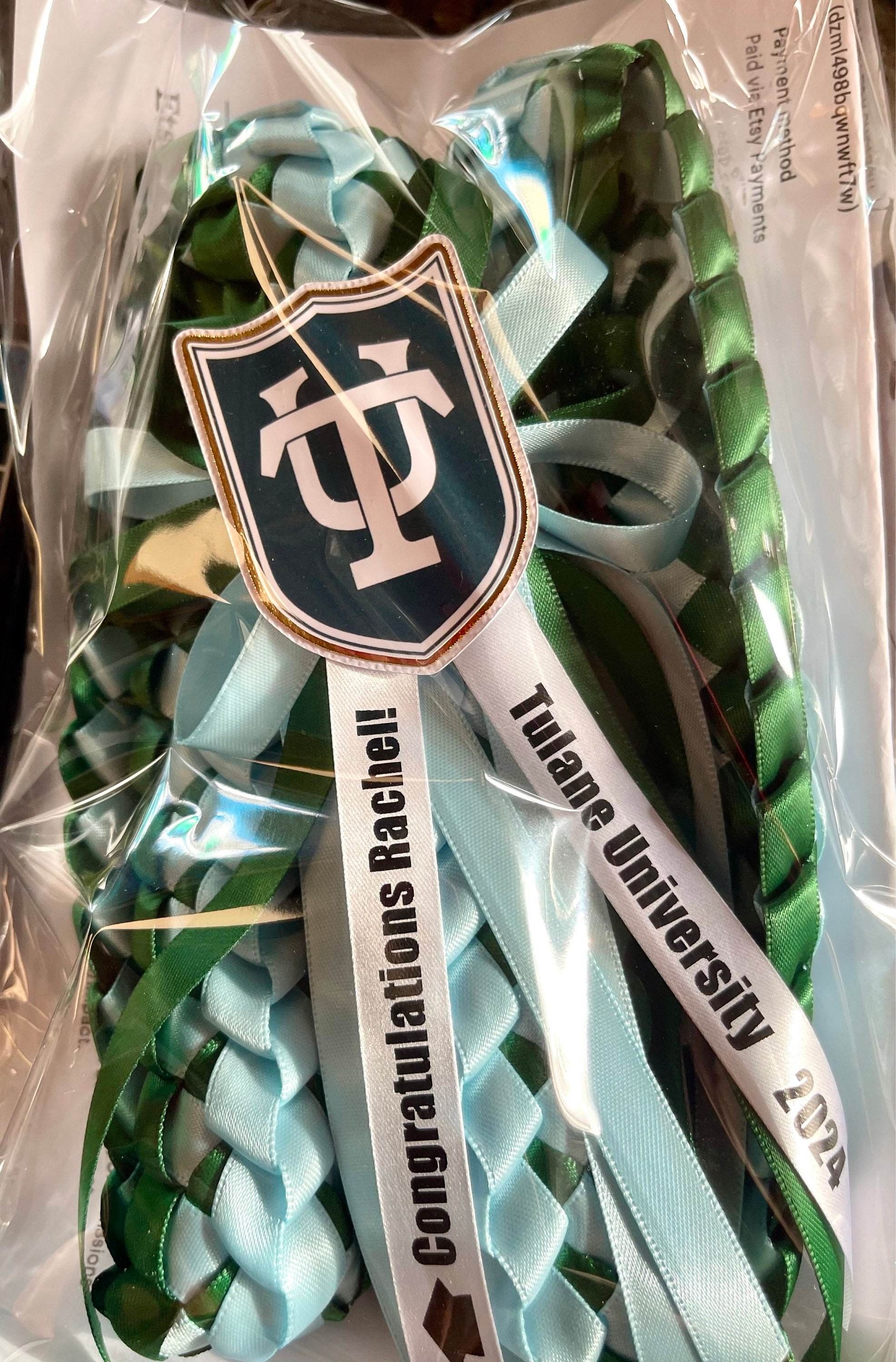 Abschluss-Lei - individuell an jedes College- oder Highschool-Logo und jede Highschool-Farbe angepasst - Personalisierter Lei, Klasse von 2025, Senior Night Lei