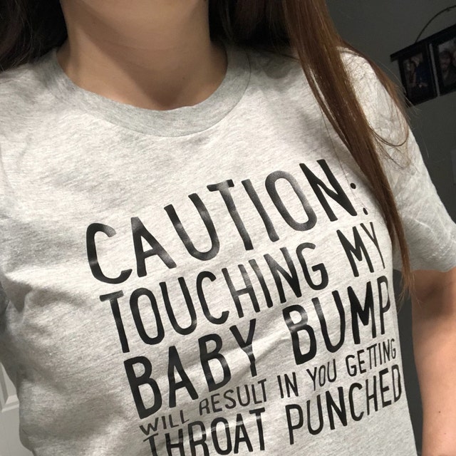 TwoJaysCreative Caution Maternity Shirt - Funny Maternity Tops - Funny Maternity Shirt - Pregnancy Announcement Shirt - Pregnancy Shirt - Baby Bump Shirt