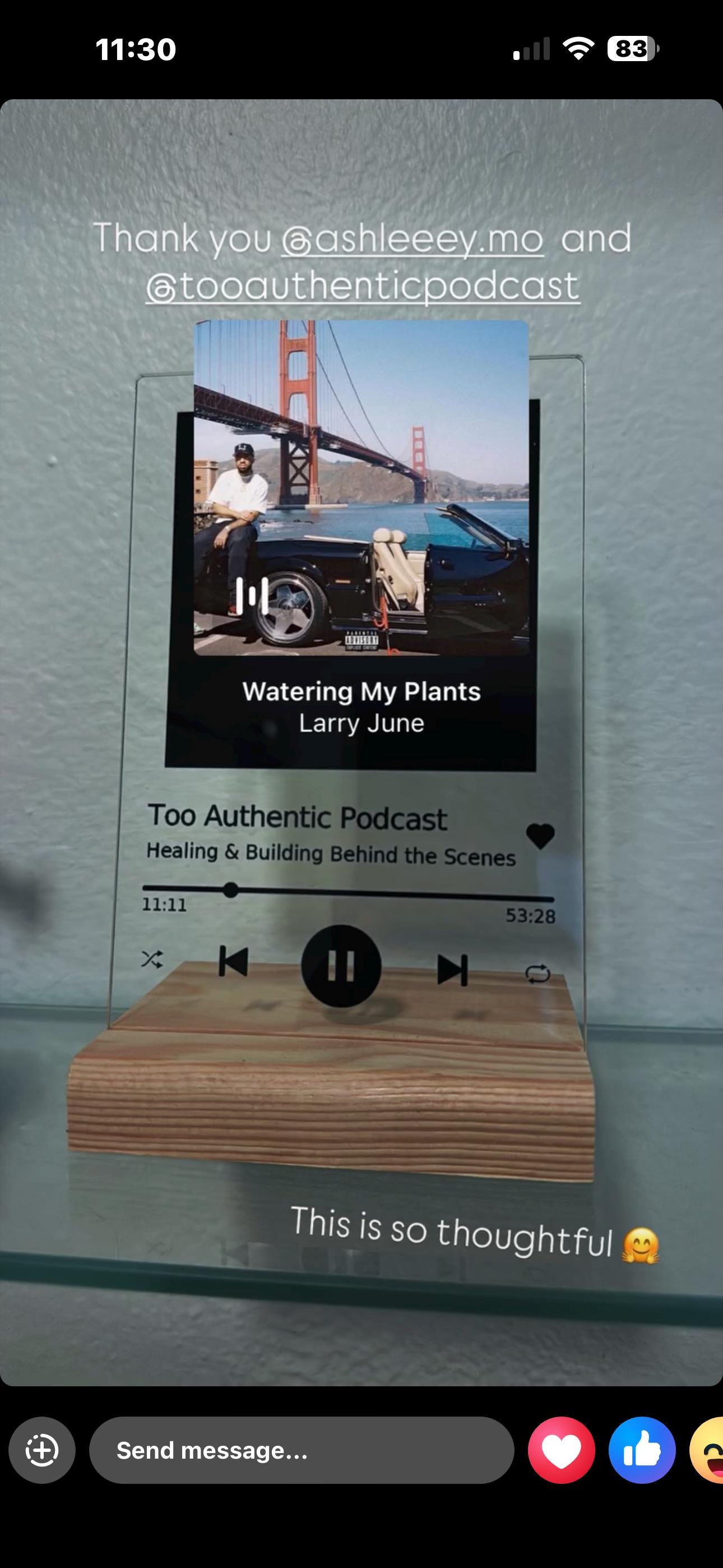 Customer photo for Album Plaque Acrylic Song Cover