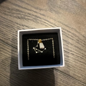 Customer photo from MariFzekas, Raw Gemstone Zodiac Constellation Necklace, Custom Birthstone