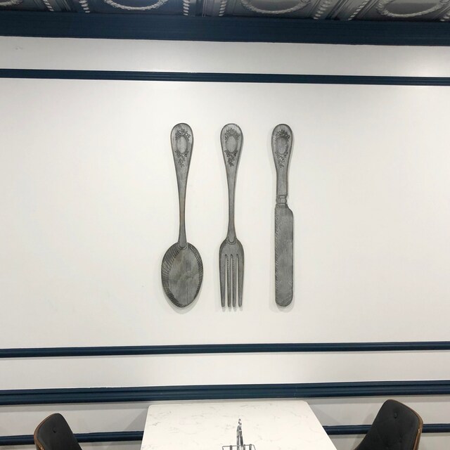Wandaufkleber 'Löffel Messer Gabel' – 42x65 Cm, Schwarzes Vinyl – Küchen-Deko Für Restaurant & Zuhause