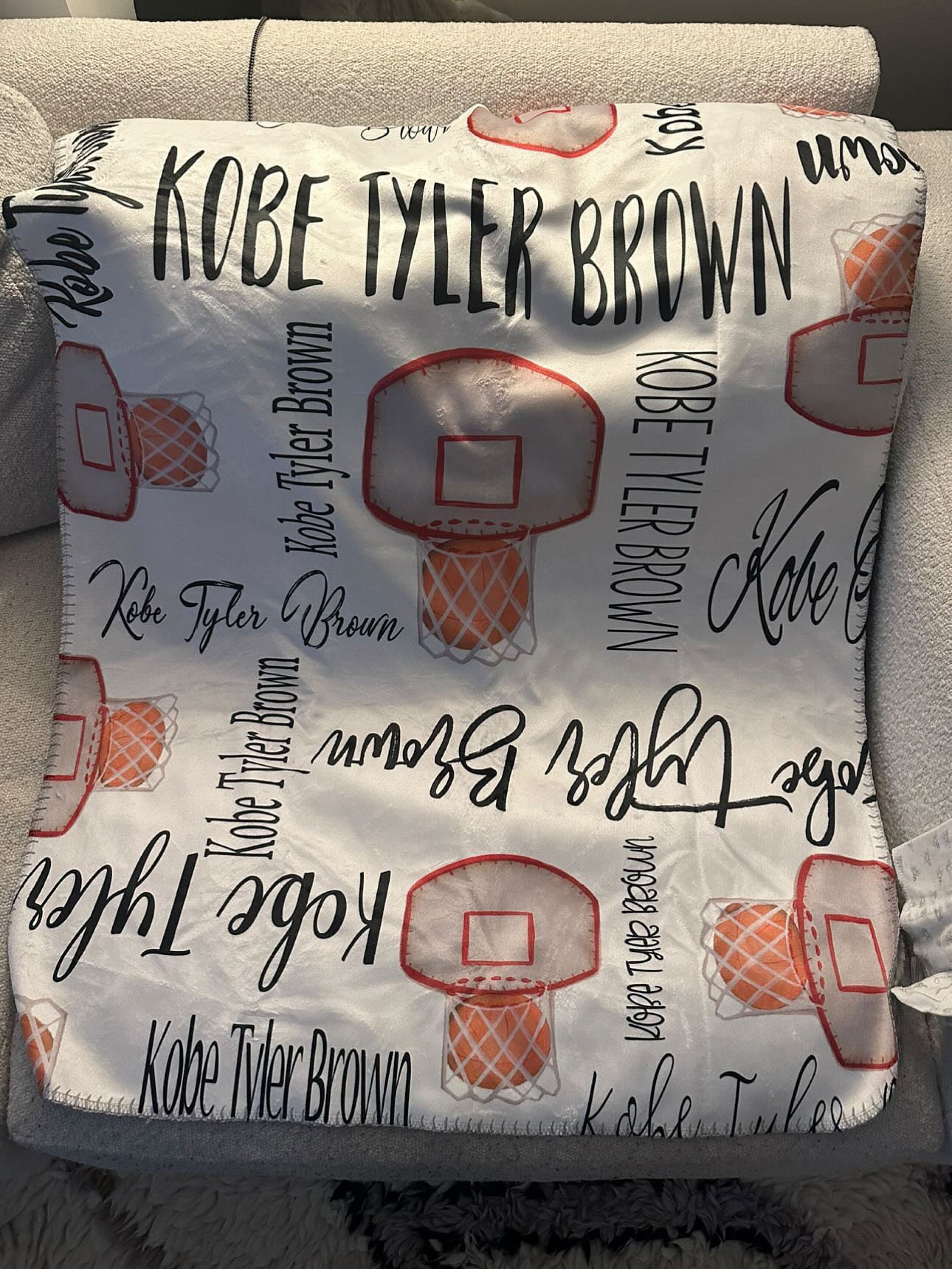 Basketball Baby Blankets, Custom Basketball Blanket, Personalized Baby Blanket Boy, New Dad Gift, Sport Baby Shower, Minky Baby Blanket