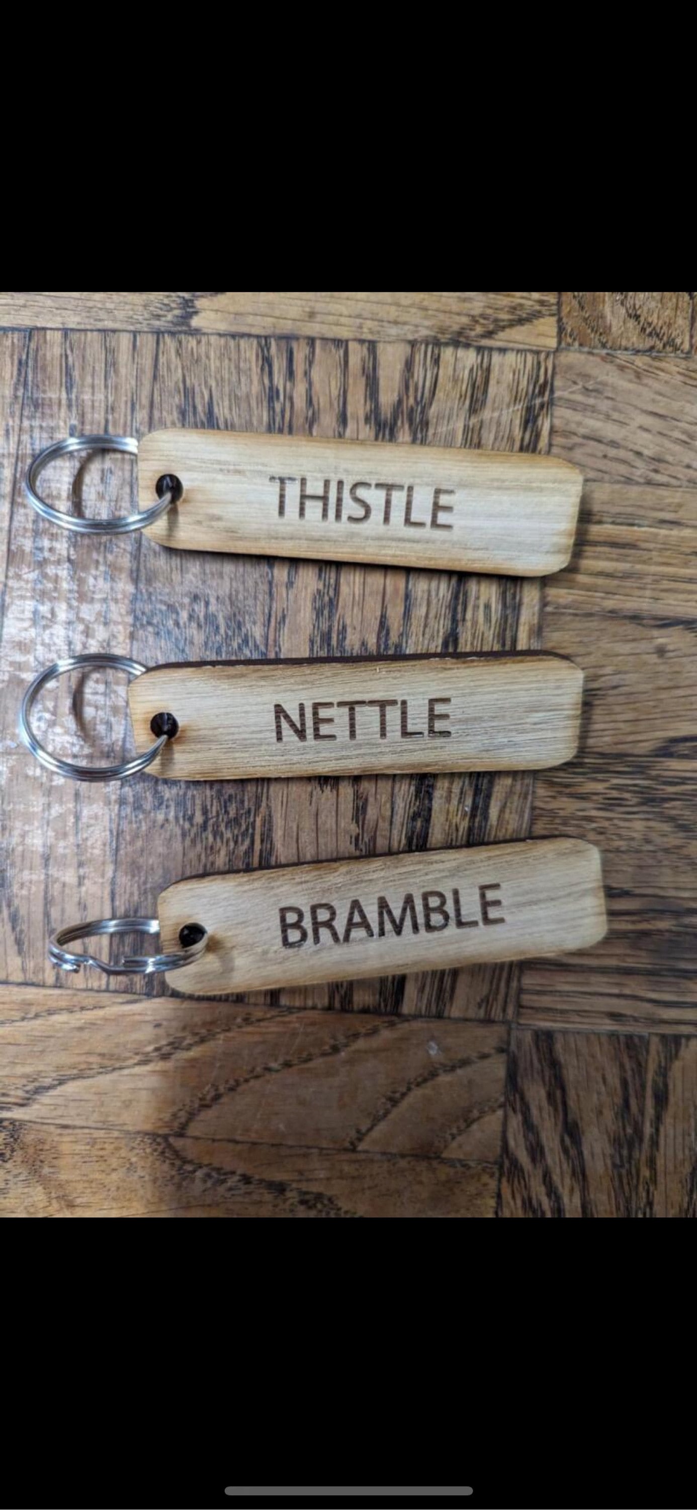 Personalized Oak Keyring, Custom Key Fob, Door, Shed Garage, Flat, Hotel, New Home Gift, Stocking Filler